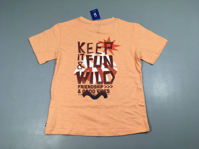 Neuf-T-shirt m.c saumon flammé Friendship, moins cher chez Petit Kiwi