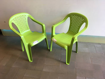 Neuf-Lot de 2 chaises de jardin vertes
