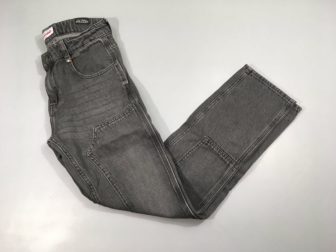 Jeans gris Straight, moins cher chez Petit Kiwi
