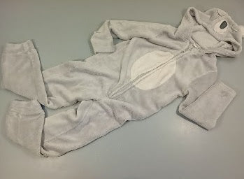 Surpyjama zippé à capuche gris koala, moins cher chez Petit Kiwi