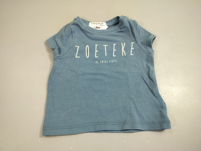 T-shirt m.c bleu  "zoeteke" 95% coton  5% élasthanne, moins cher chez Petit Kiwi