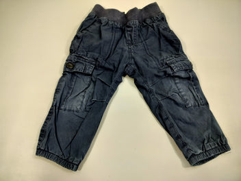 Pantalon bleu marine taille et chevilles élastiques  (délavé par endroits)