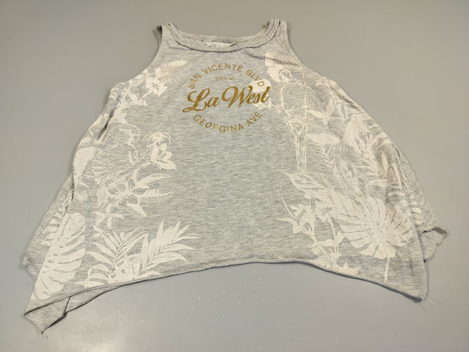 Débardeur forme trapèze gris flammé  "La west" légèrement bouloché, moins cher chez Petit Kiwi