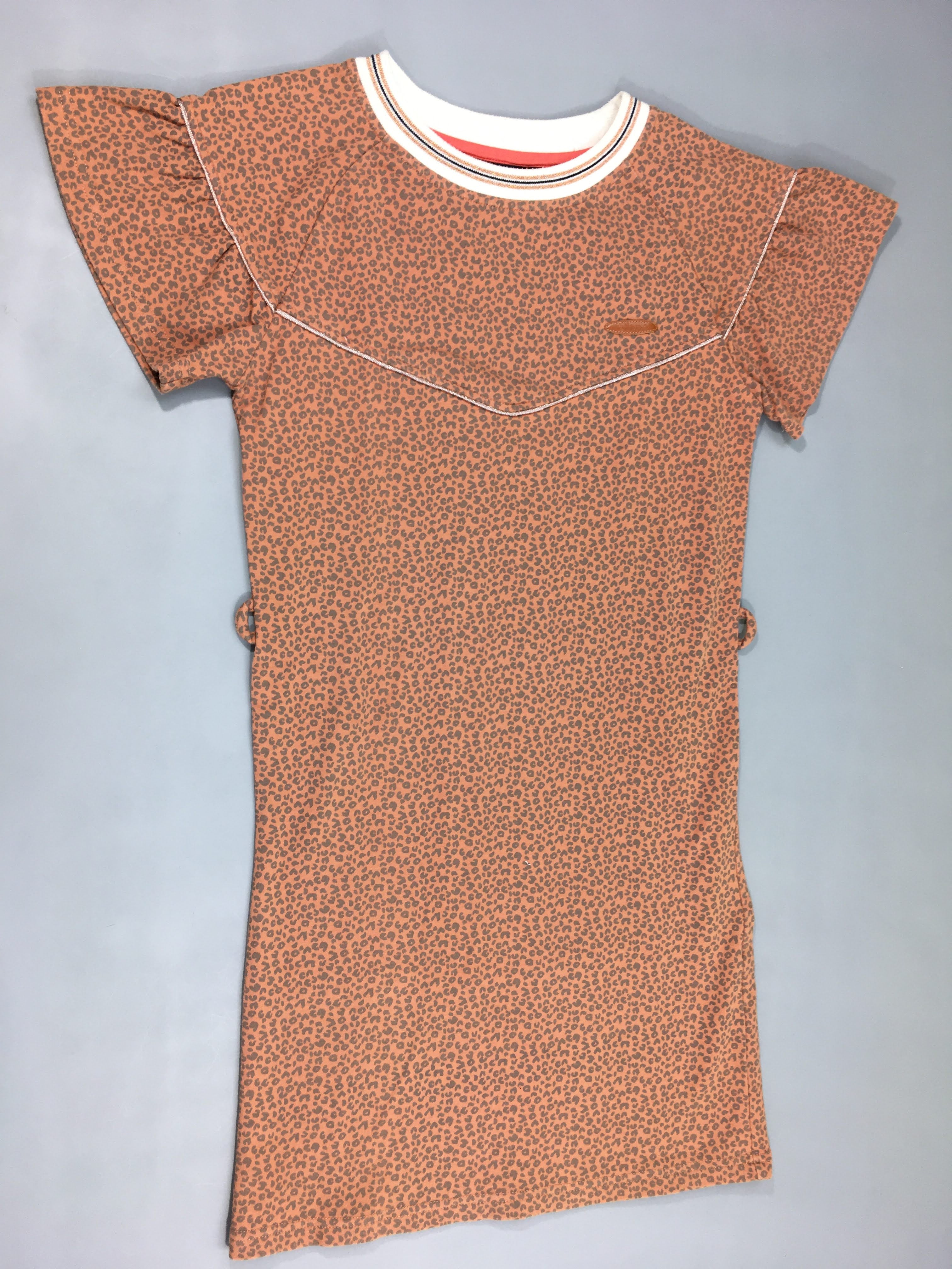 Robe m.c jersey brune motifs léopard