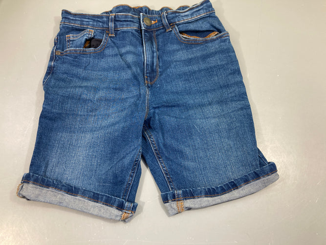 Bermuda jean bleu foncé, moins cher chez Petit Kiwi