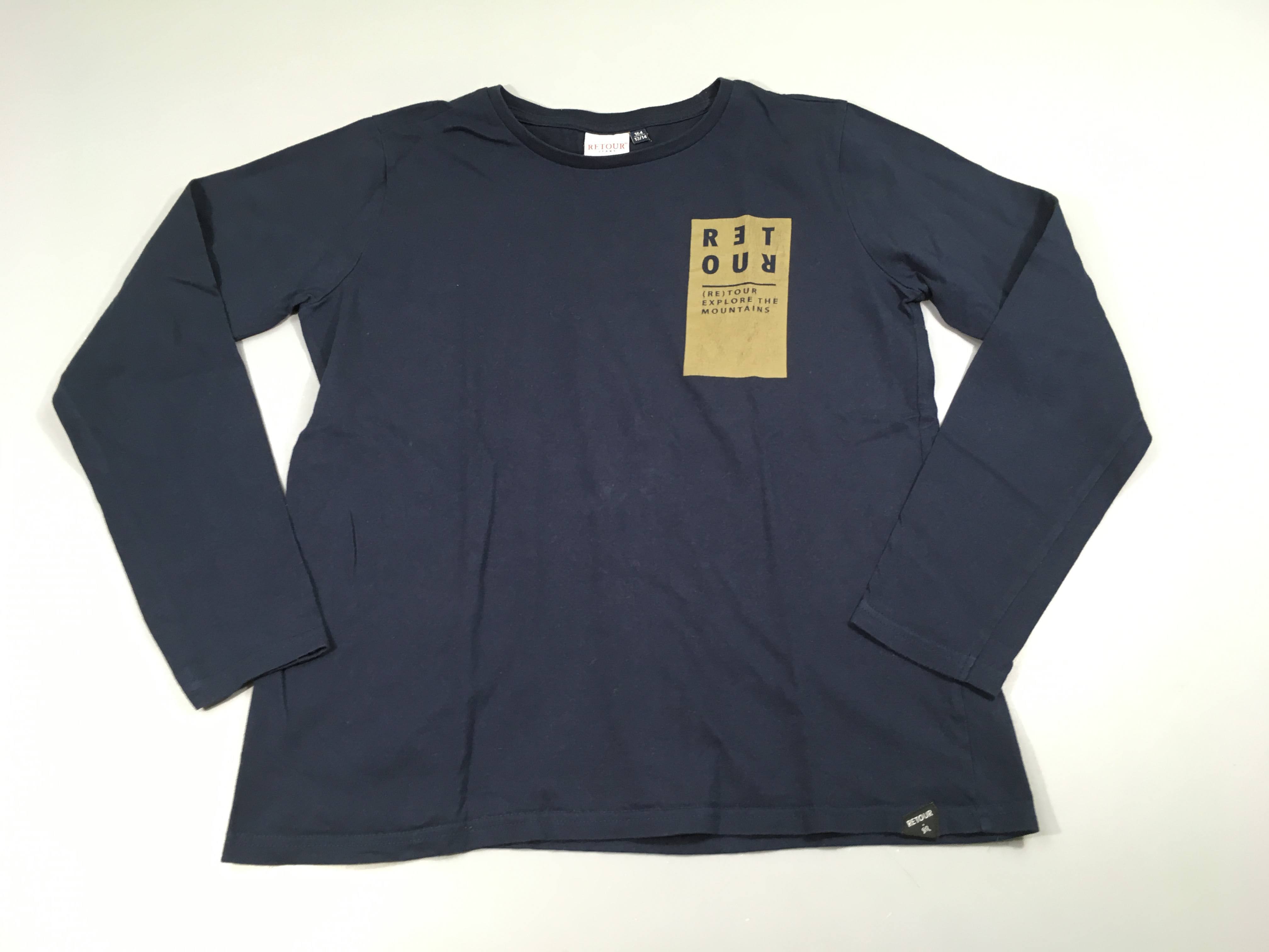 T-shirt m.l bleu foncé Retour