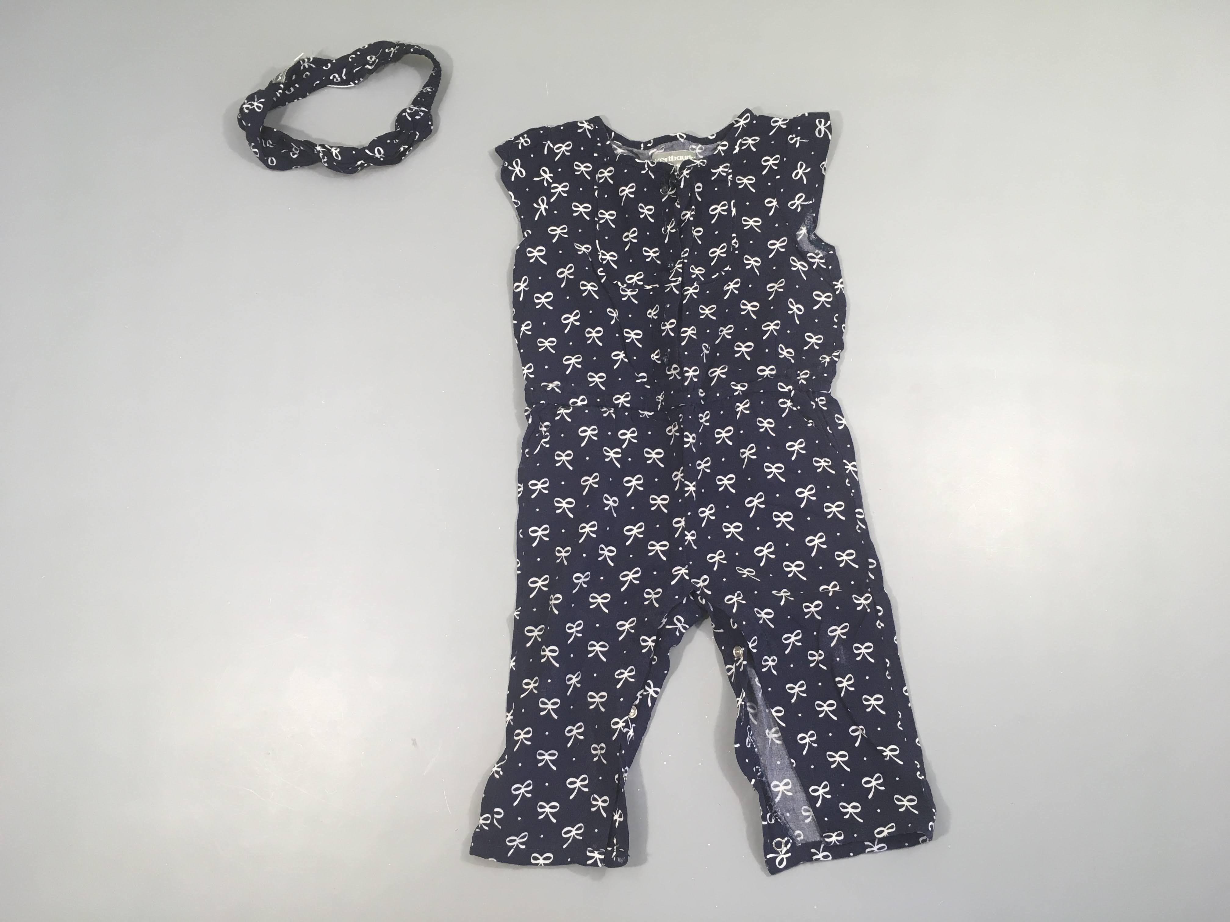 Combinaison m.c bleu foncé noeud + bandeau