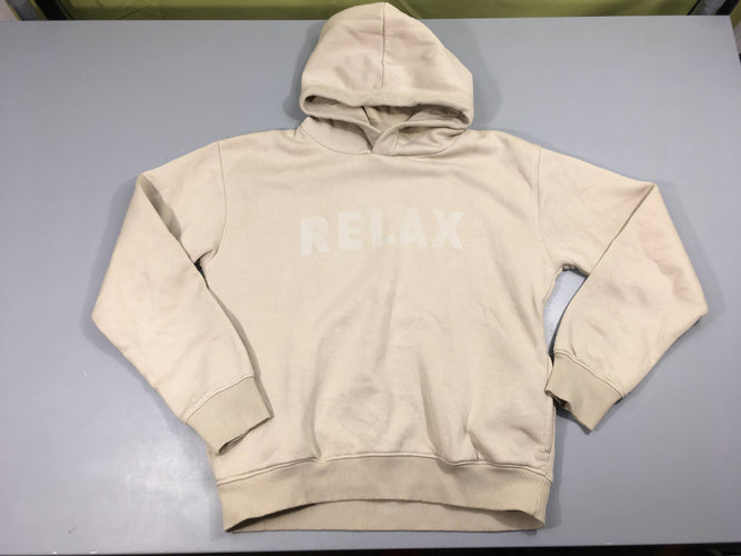 Sweat à capuche beige Relax, moins cher chez Petit Kiwi