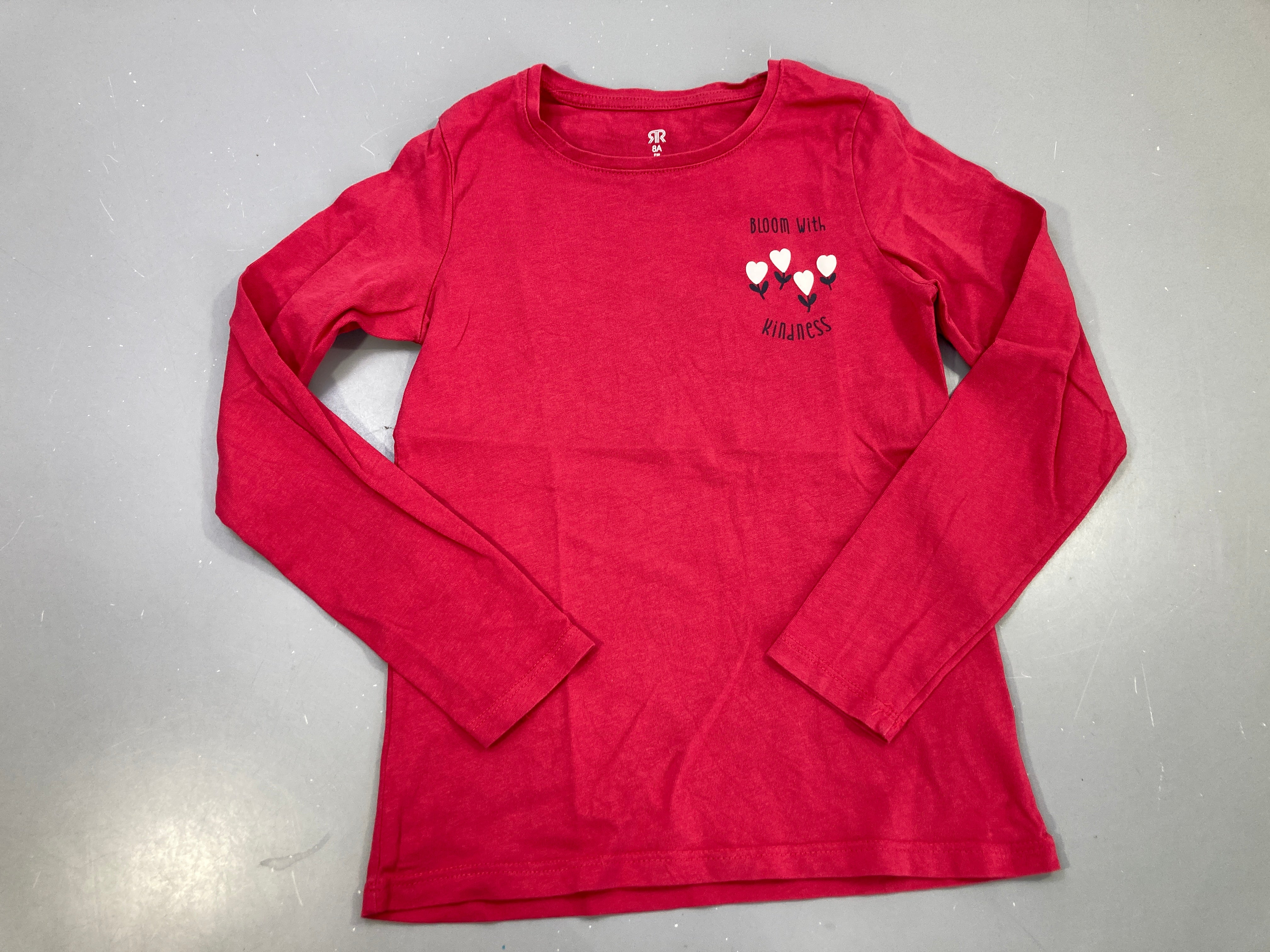 T-shirt m.l rouge, coeurs Bloom with kindness