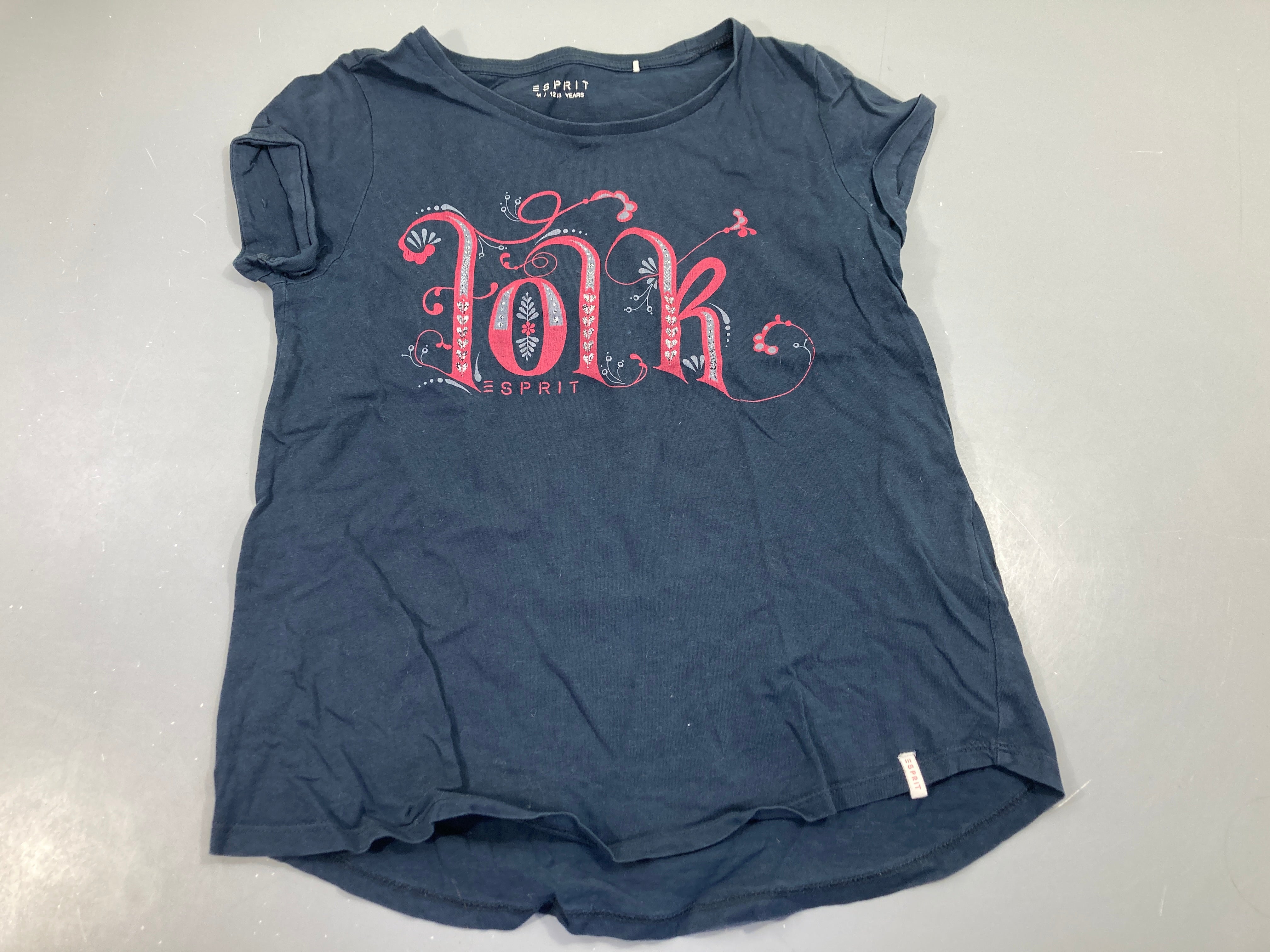 T-shirt m.c bleu foncé folk