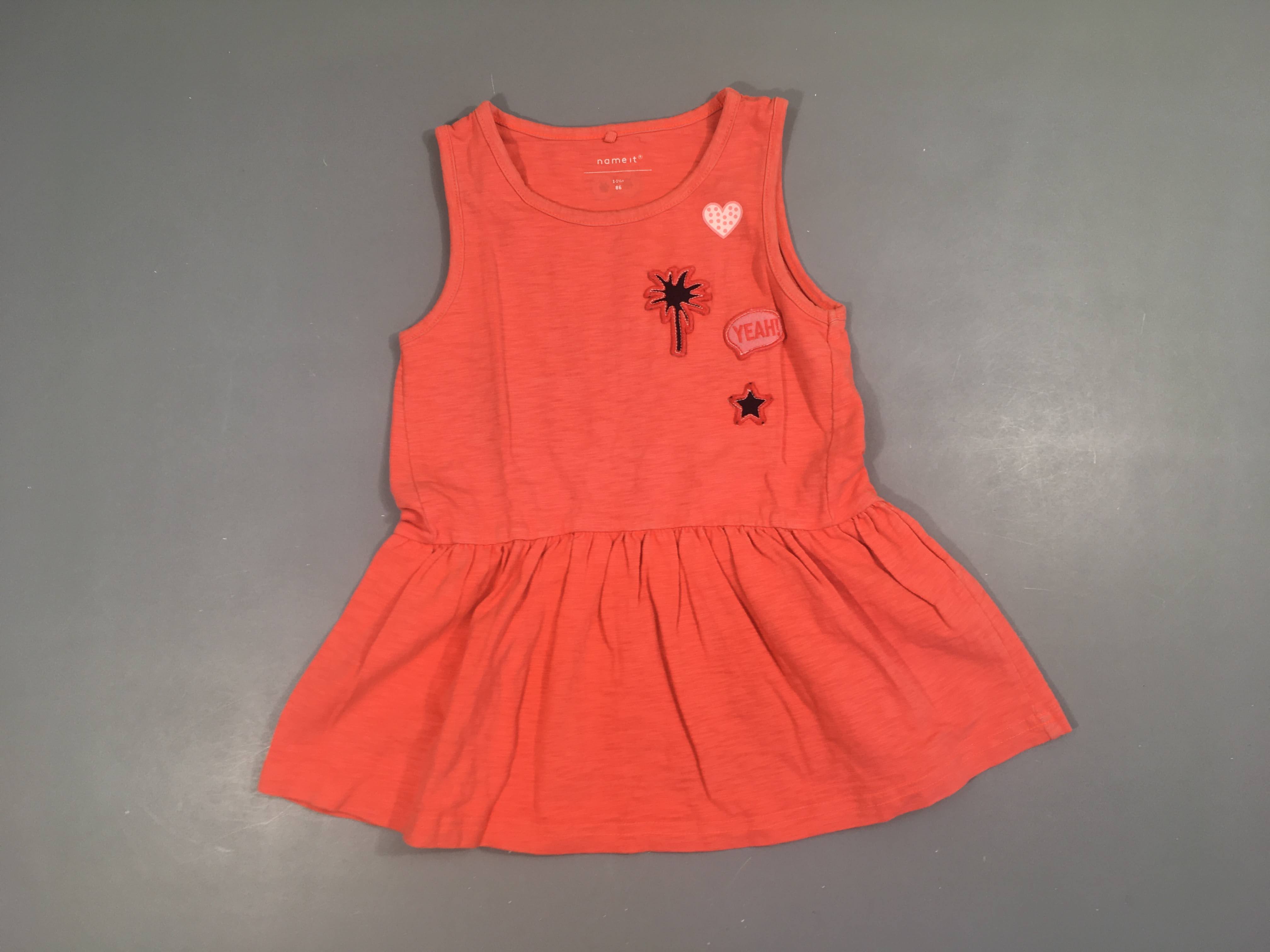 Robe s.m jersey corail flammé palmiers