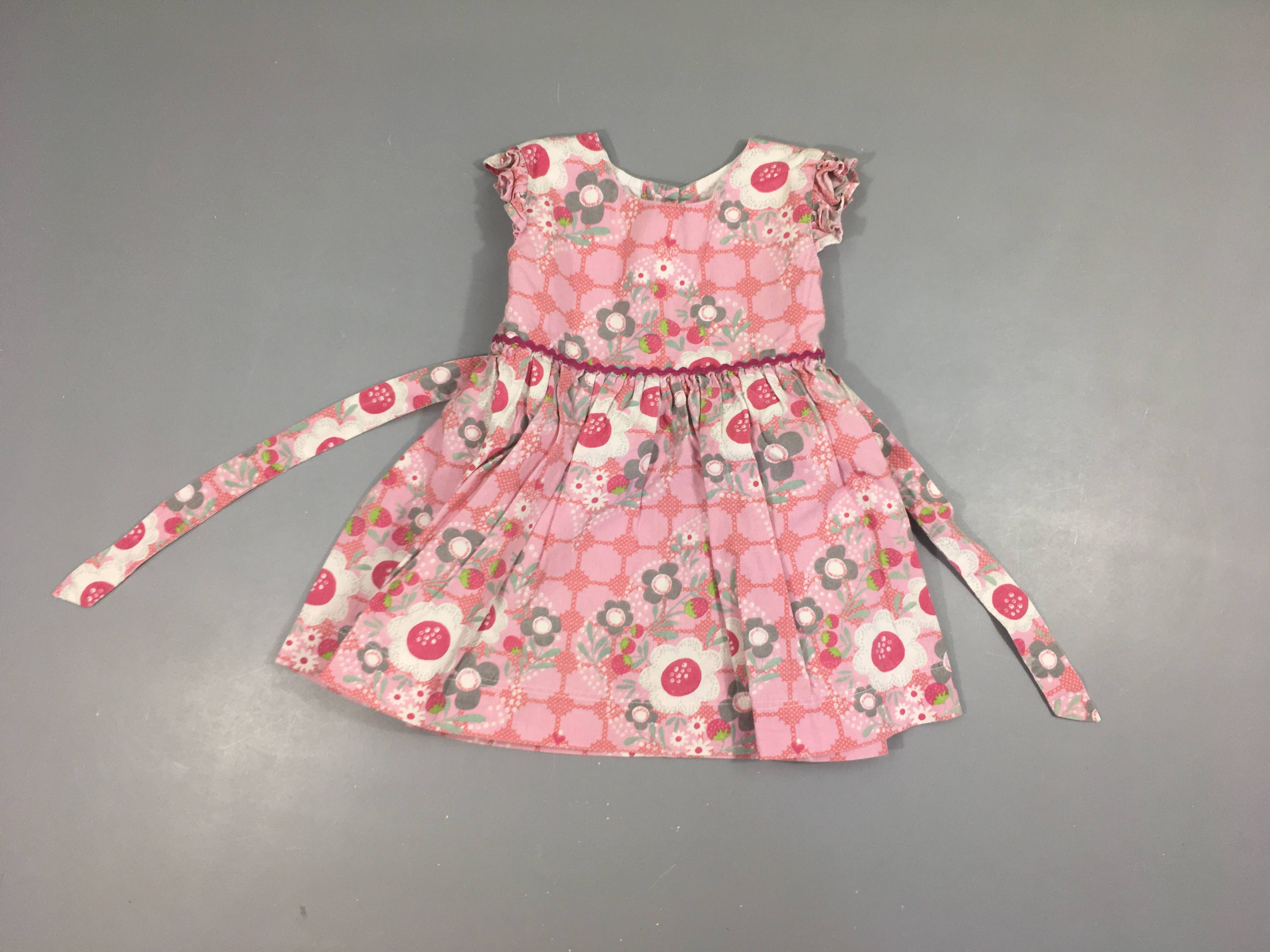Robe m.c rose motifs fleurs