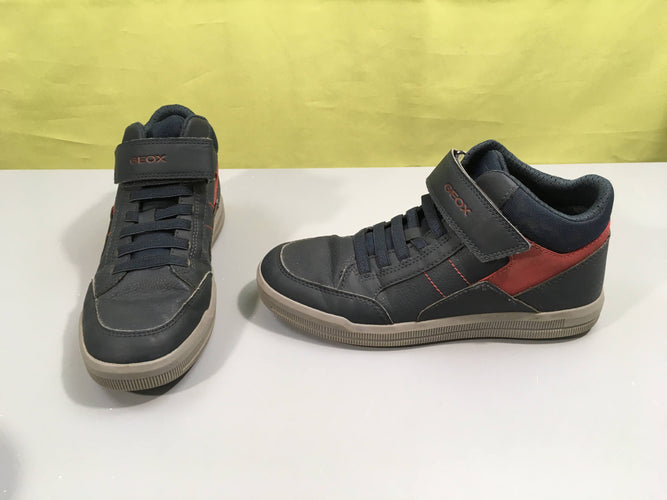 Etat Neuf Baskets garçon semi-montantes  bleu fonce à lacets et scratch - Geox, moins cher chez Petit Kiwi