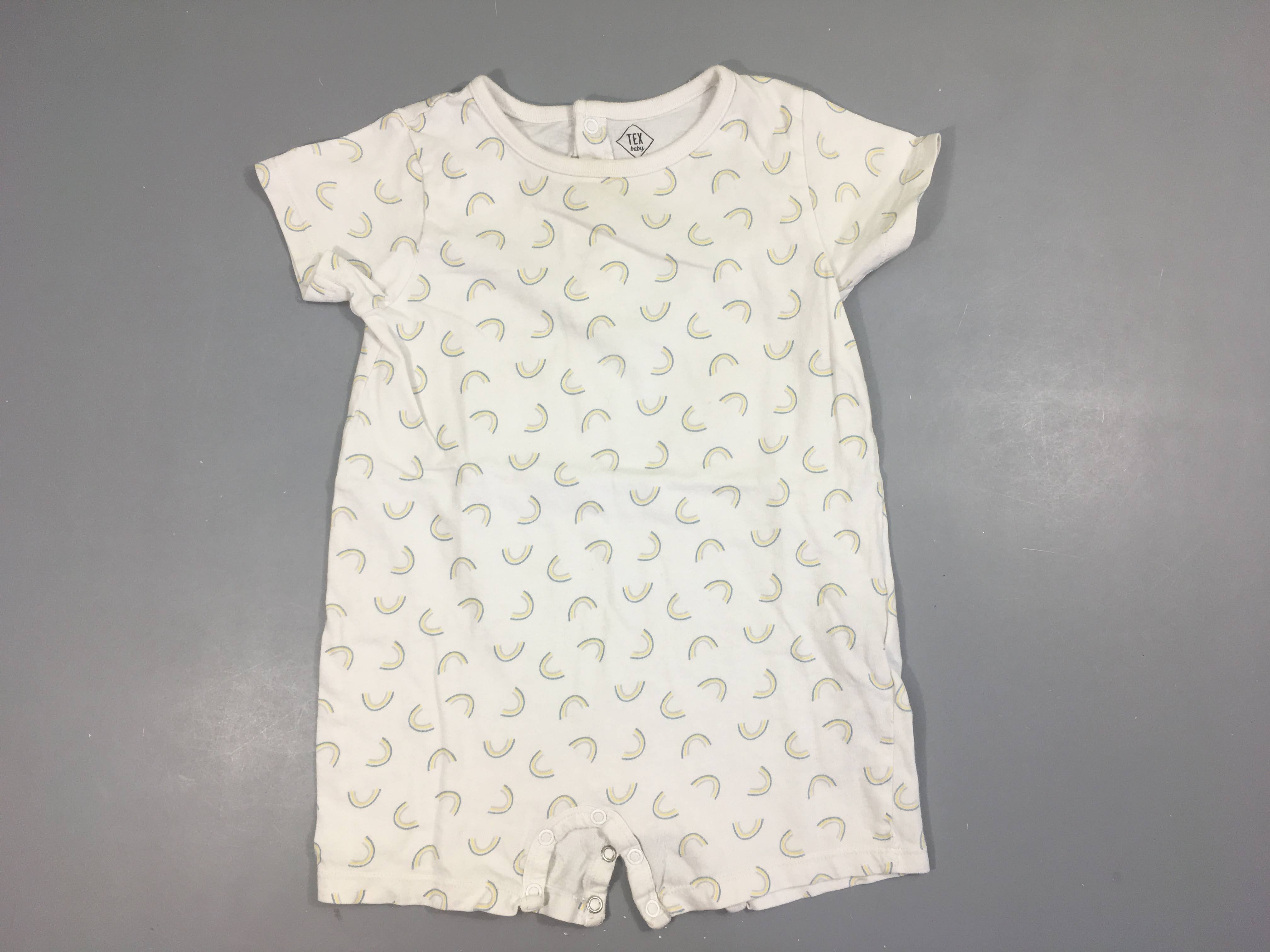 Combishort m.c jersey blanc arc-en-ciel