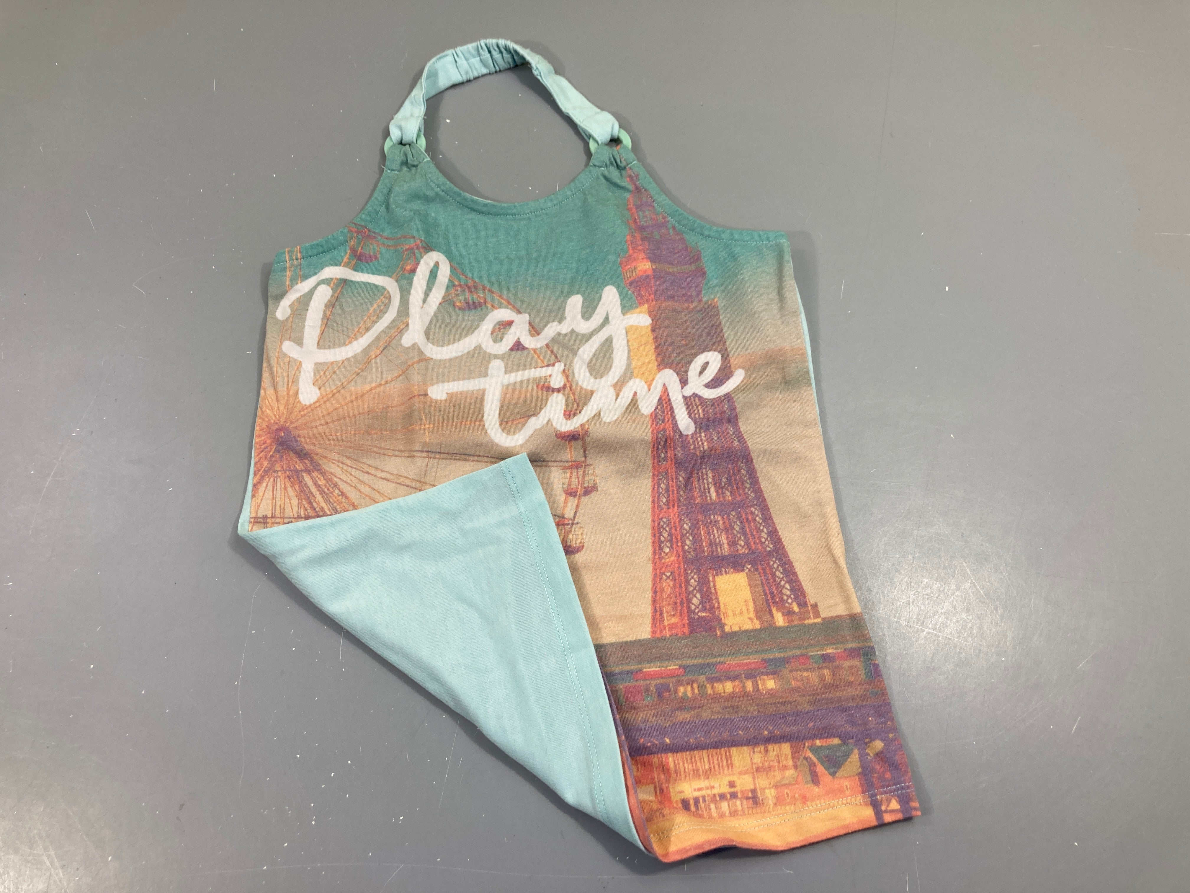 T-shirt s.m dos nu turquoise, play time