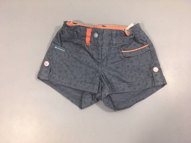 Short de randonnée gris foncé fleurs à revers, moins cher chez Petit Kiwi