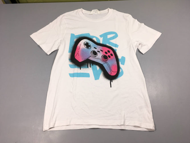 T-shirt m.c blanc manette, moins cher chez Petit Kiwi