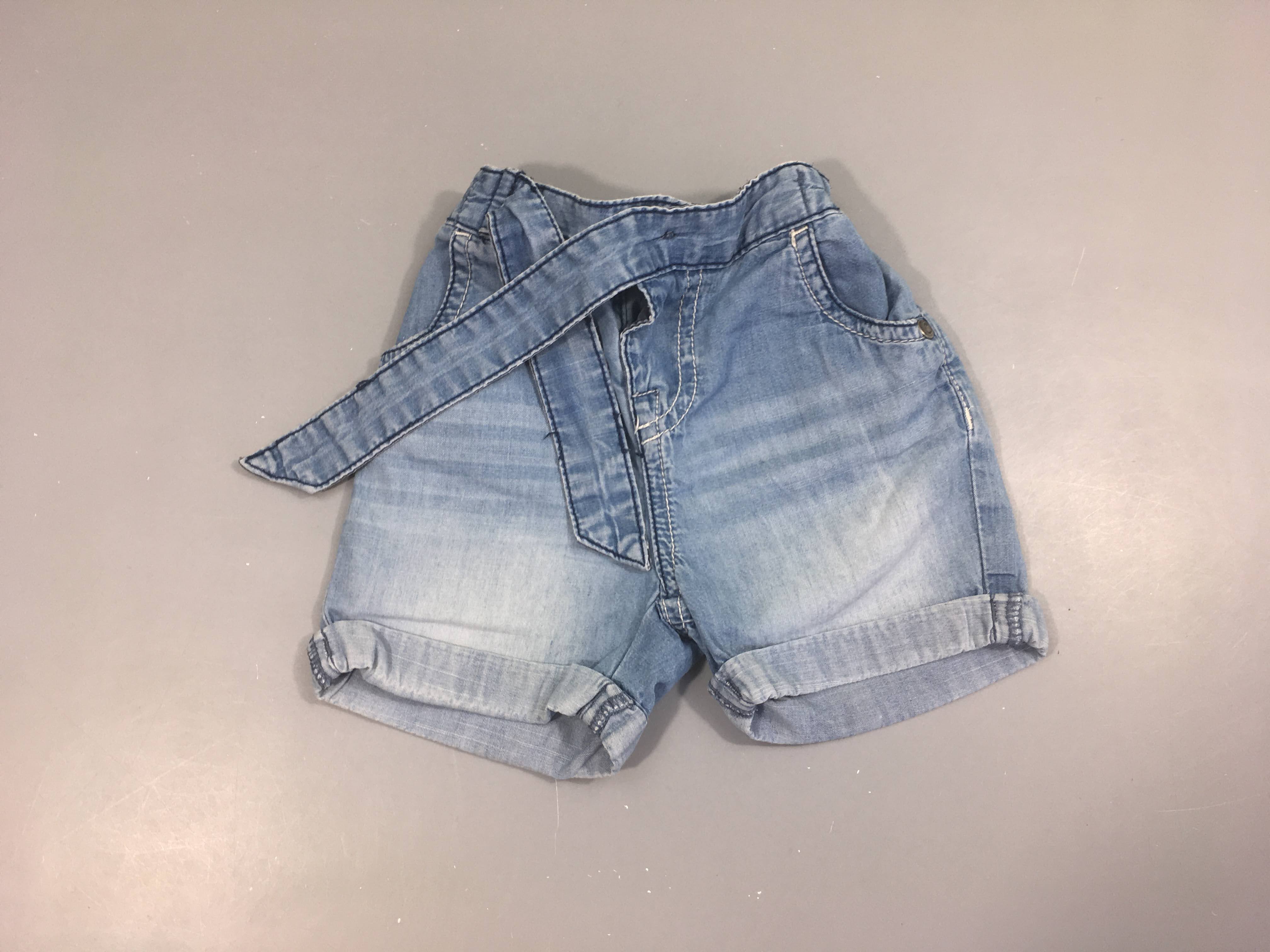 Short denim à revers