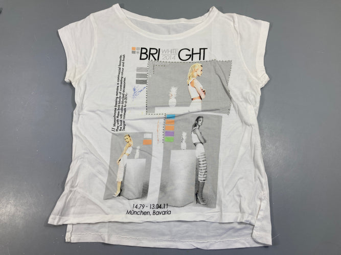 T-shirt m.c blanc , bright white, taille estimée, moins cher chez Petit Kiwi