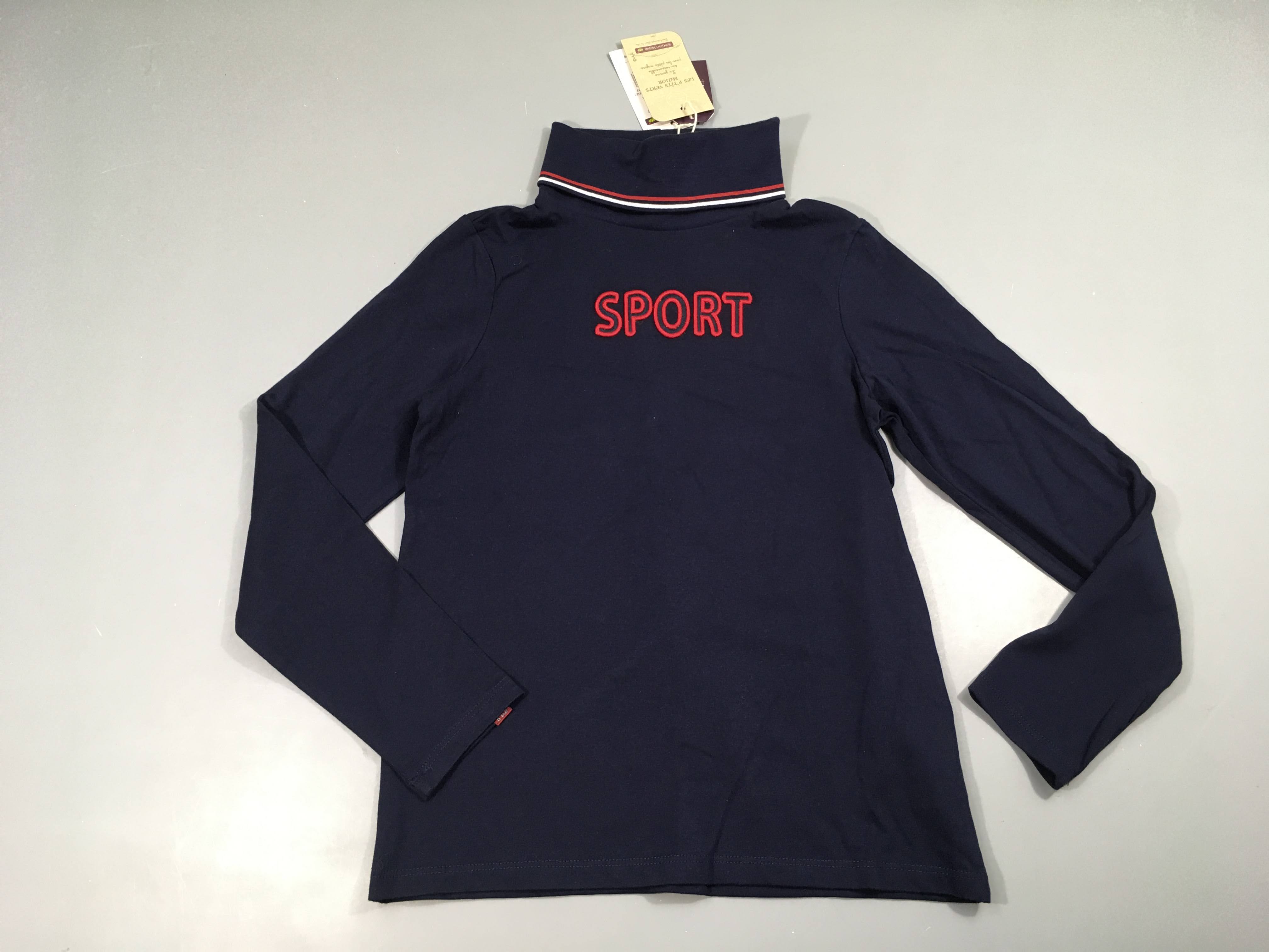 NEUF T-shirt col roulé bleu marine Sport