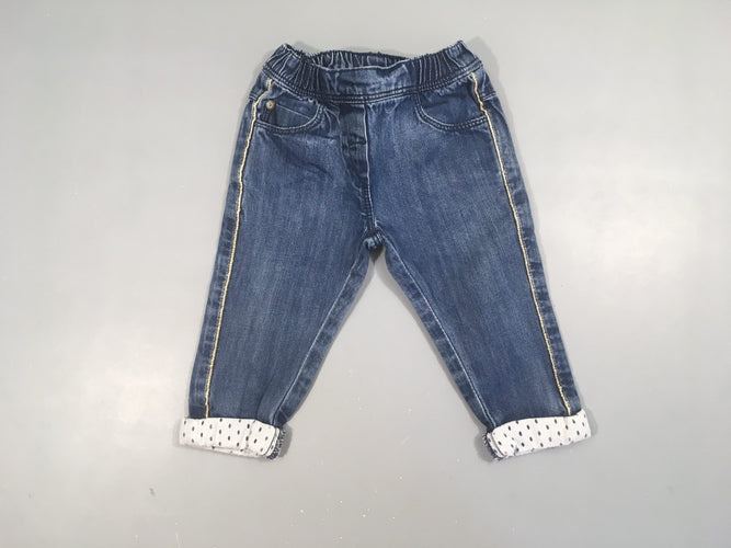 Jeans bande dorée à revers, moins cher chez Petit Kiwi