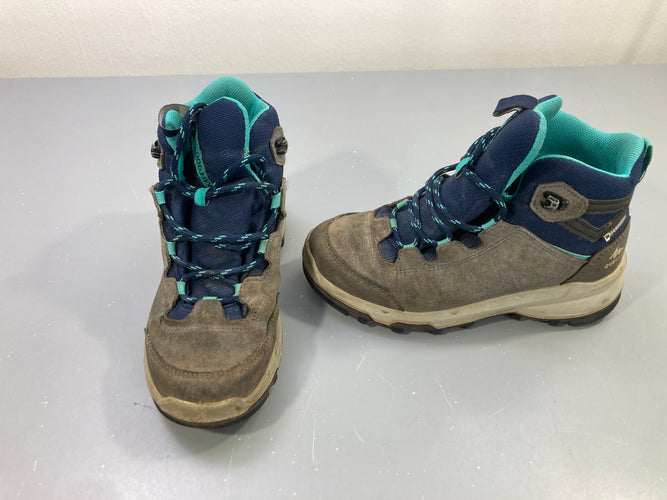 Bottines grises imperméables randonnée, Quechua, moins cher chez Petit Kiwi