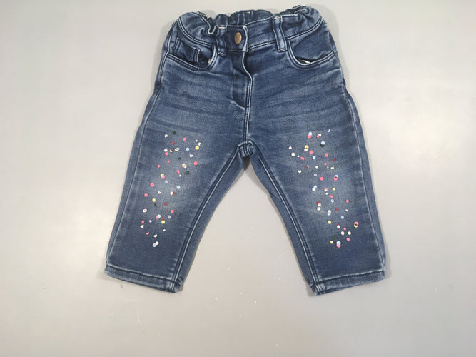 Jeans pois mutlicolores, moins cher chez Petit Kiwi