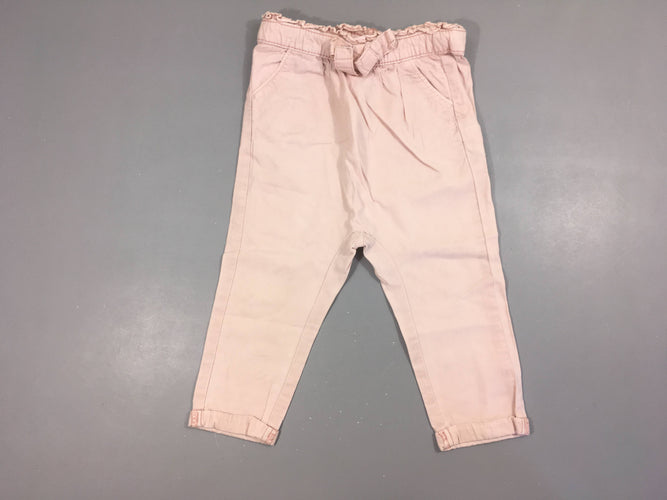 Pantalon fluide rose pâle noeud, moins cher chez Petit Kiwi