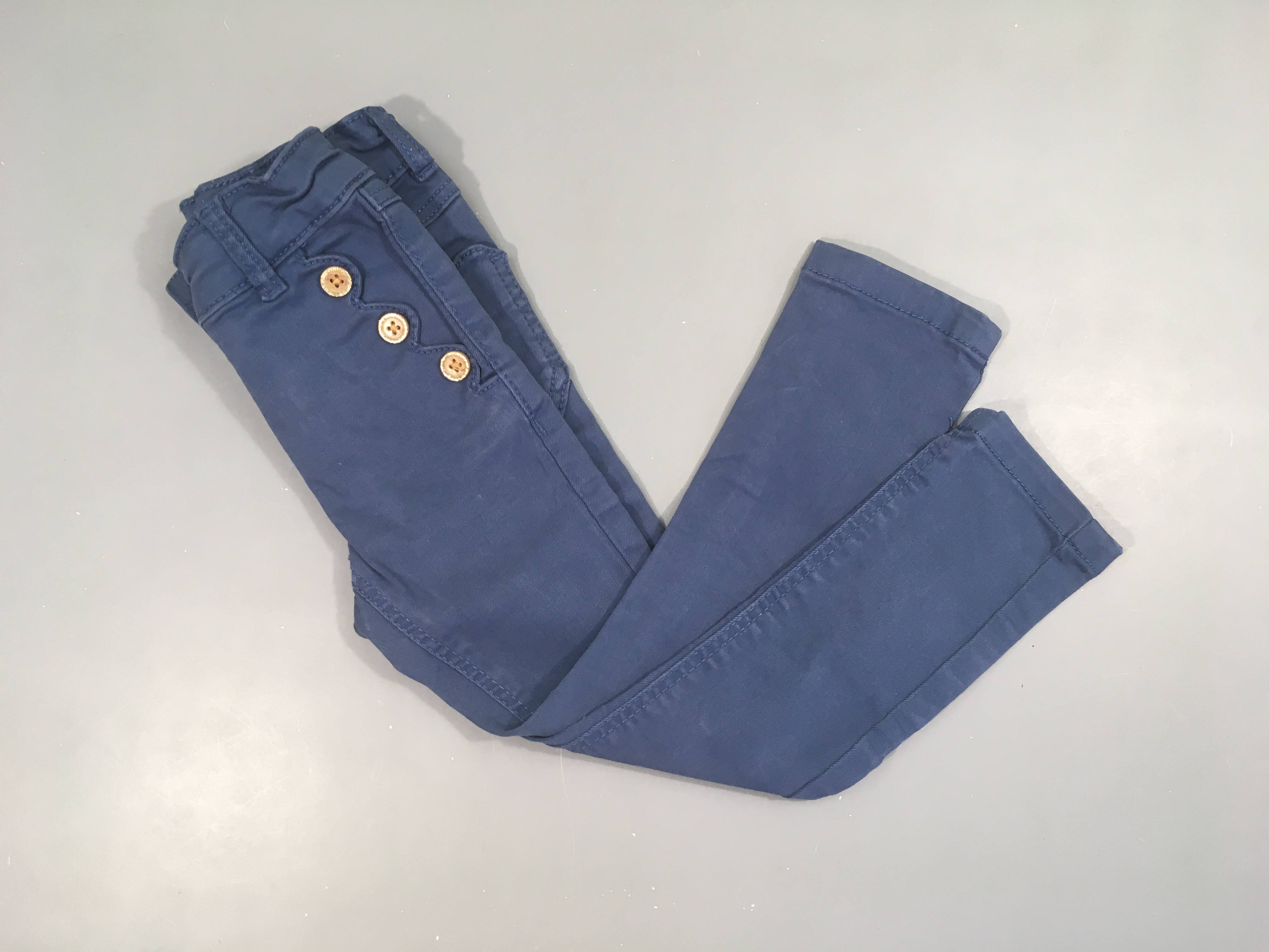 Pantalon super skinny bleu boutons poches