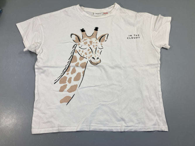 T-shirt m.c blanc , giraffe, moins cher chez Petit Kiwi