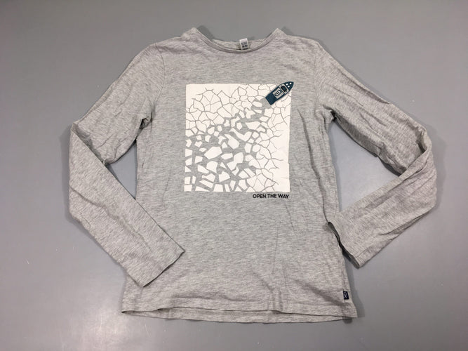 T-shirt m.l gris chiné bateau sur la glace, moins cher chez Petit Kiwi