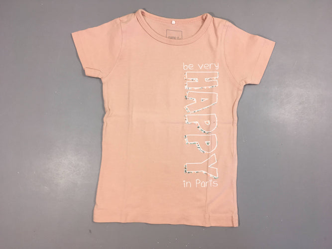 T-shirt m.c rose happy, moins cher chez Petit Kiwi