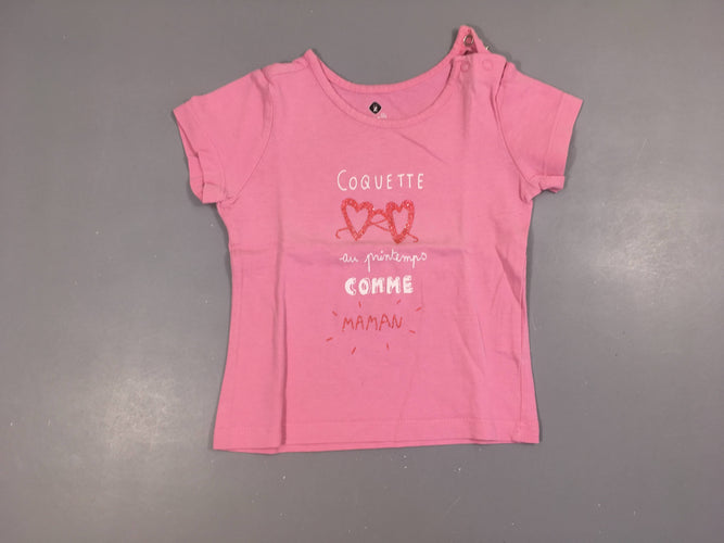 T-shirt m.c rose coquette lunettes, moins cher chez Petit Kiwi
