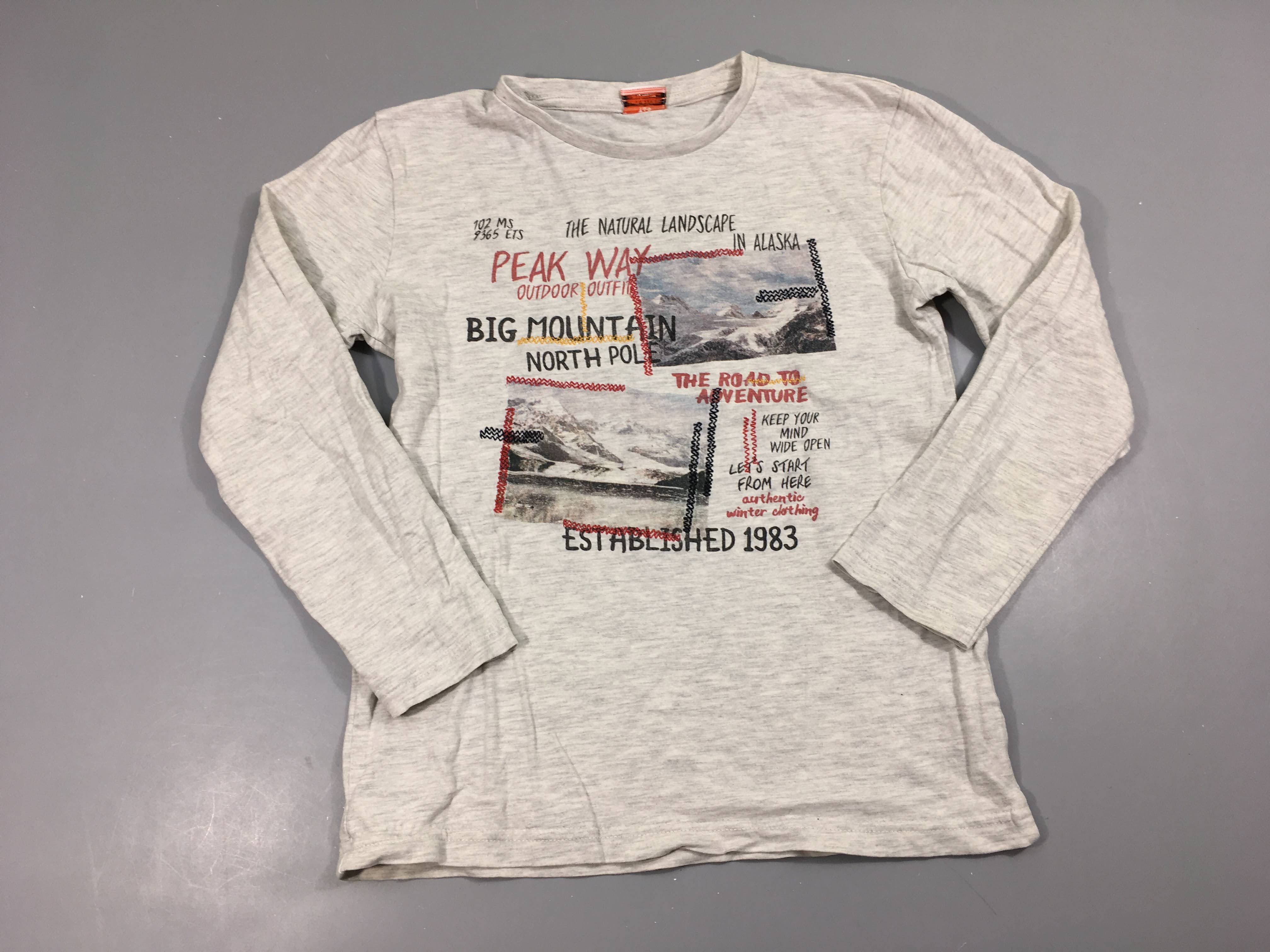 T-shirt m.l gris chiné Peak way