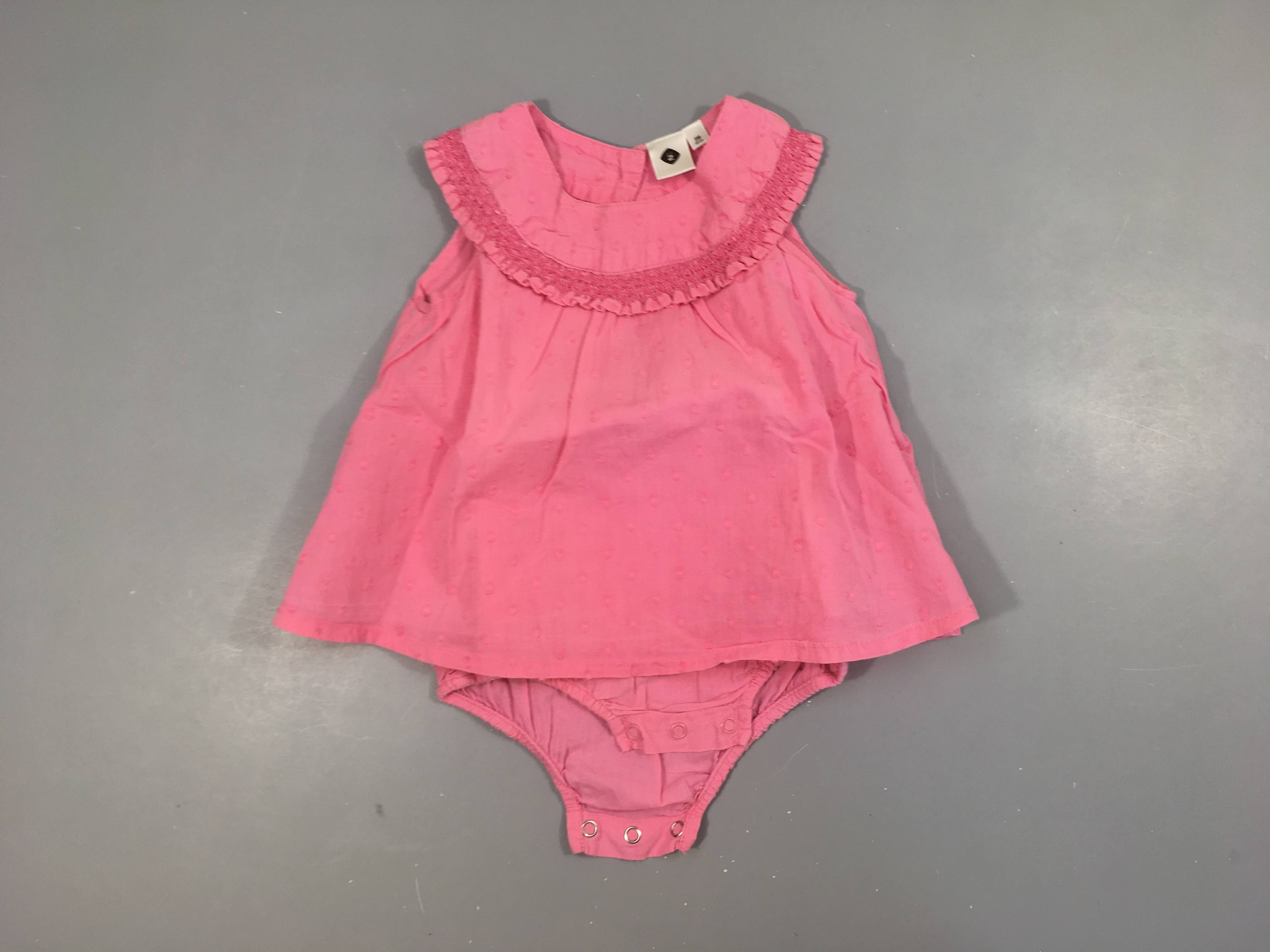 Robe s.m rose plumetis + bloomer intégré