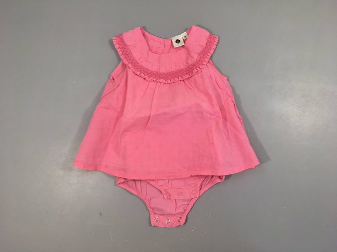 Robe s.m rose plumetis + bloomer intégré, moins cher chez Petit Kiwi