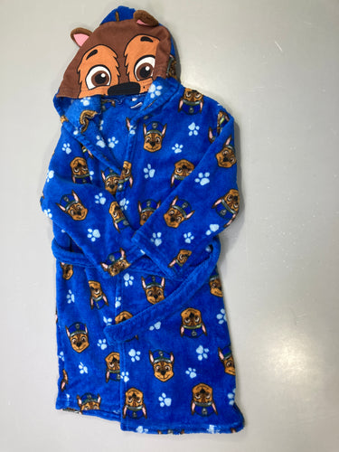 Peignoir capuche animal bleu, pattes brodées, moins cher chez Petit Kiwi