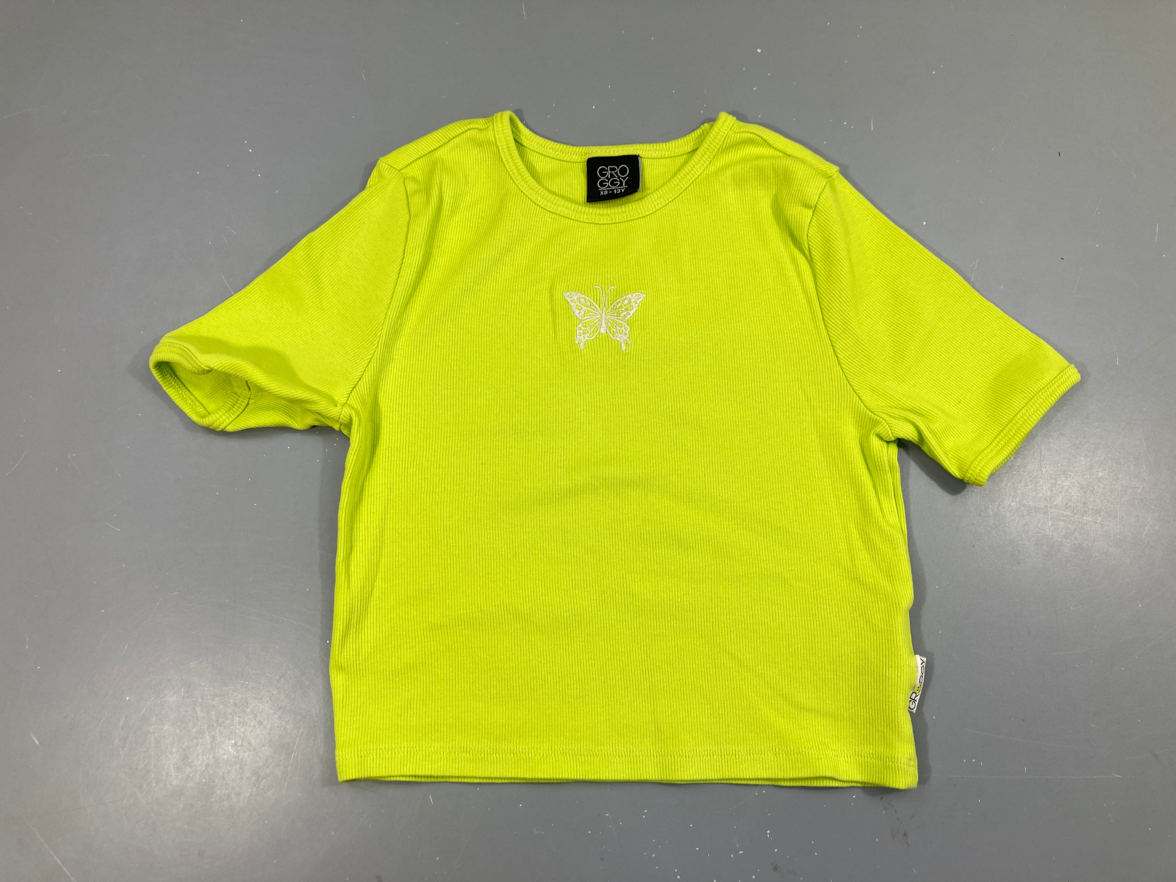 T-shirt m.c côtes anis papillon