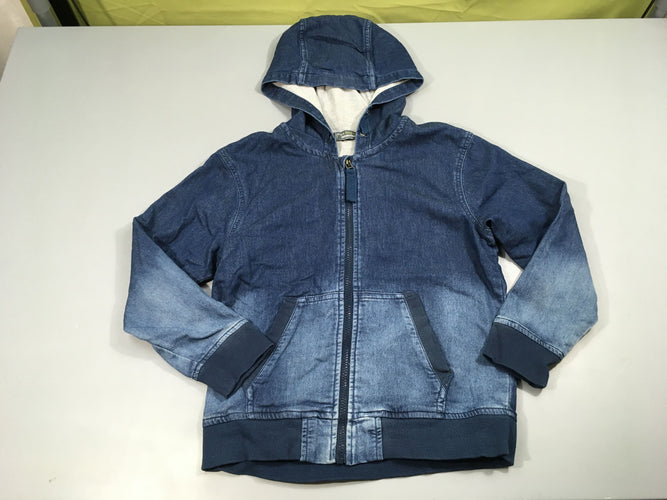 Veste légère denim zippé à capuche, moins cher chez Petit Kiwi