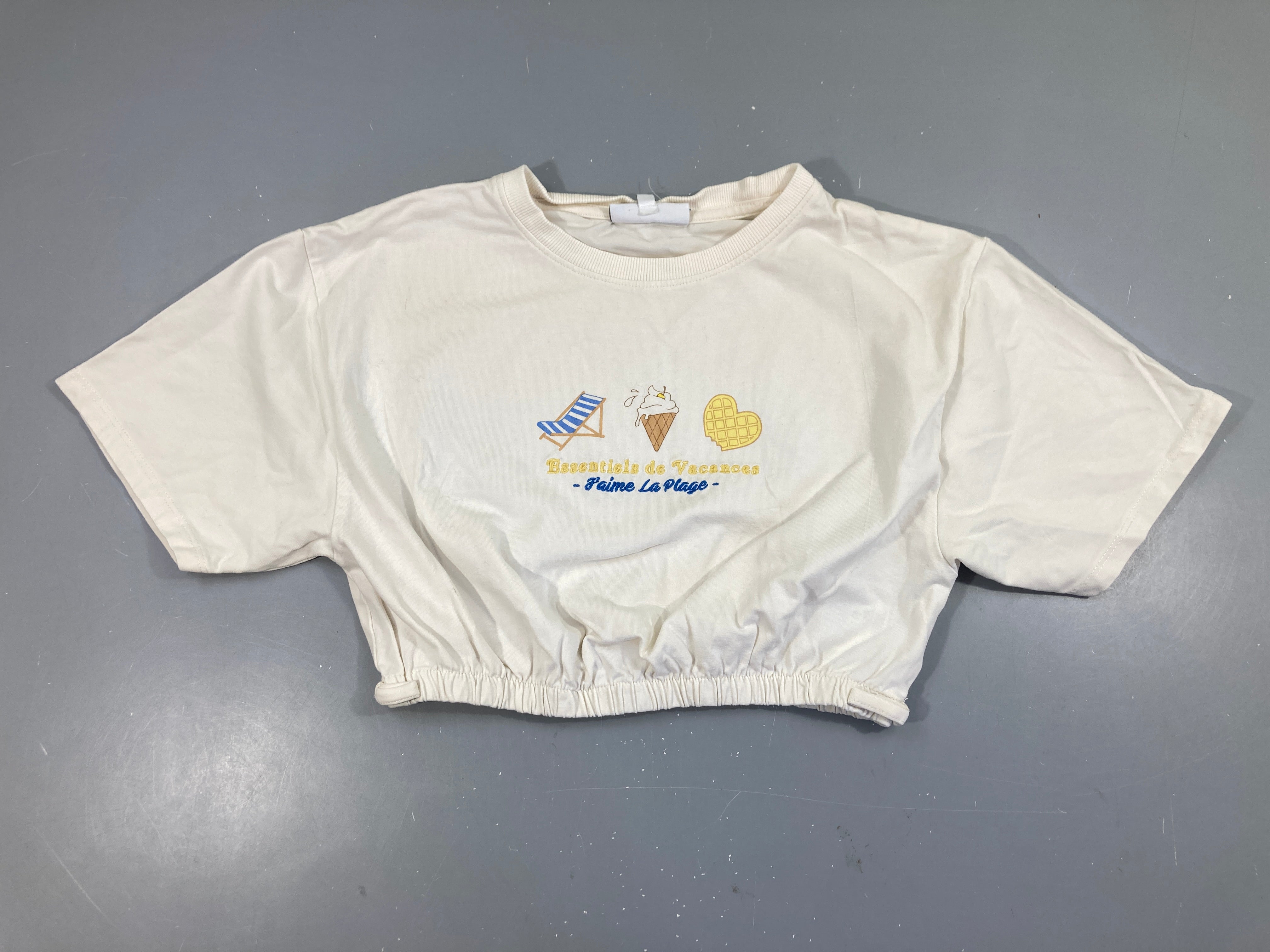 Sweat m.c court blanc plage