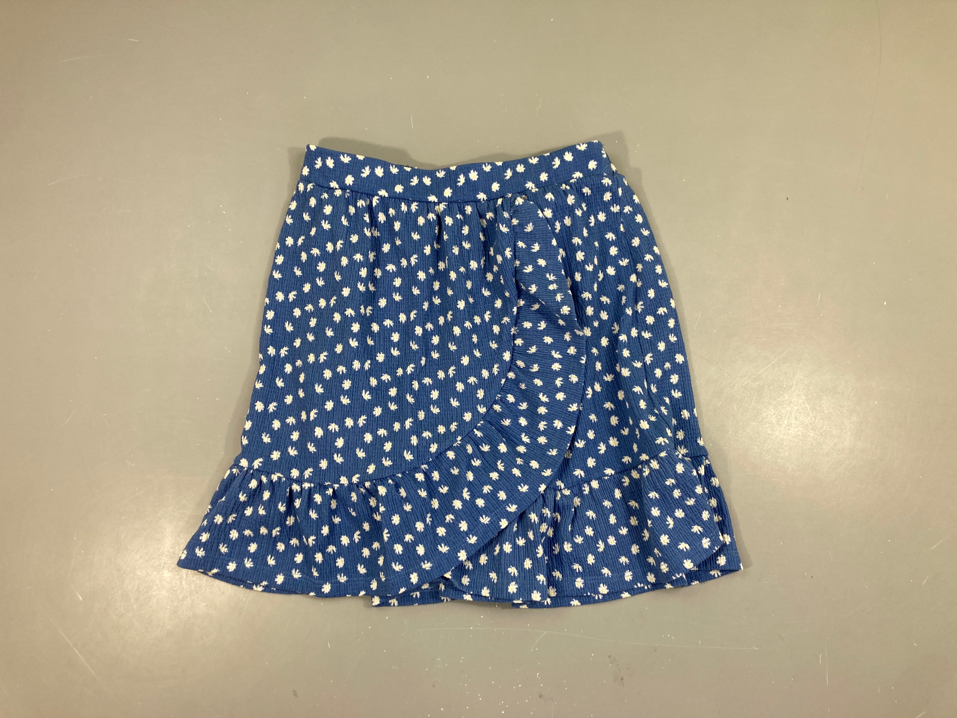 Jupe mousseline bleu fleurs