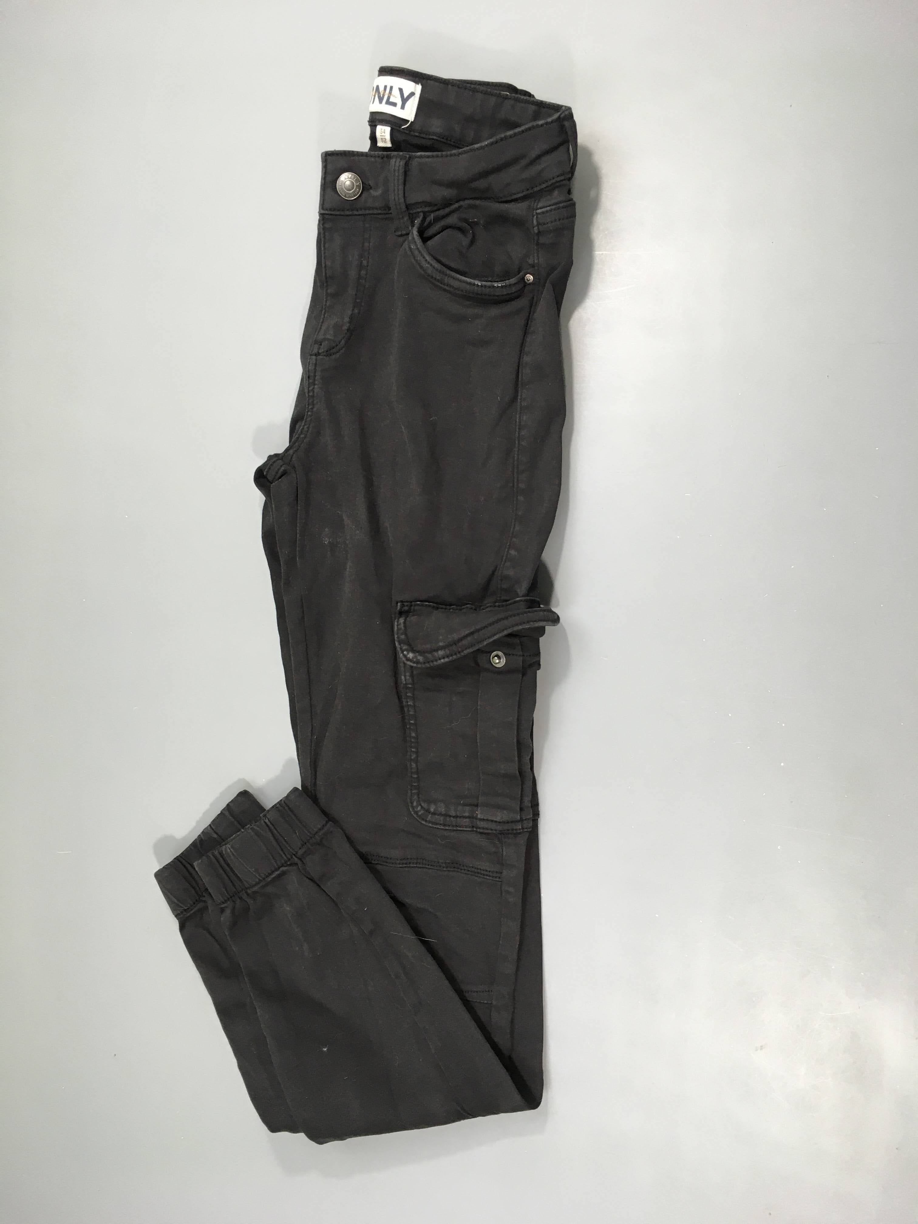 Jeans cargo noir, 32-34