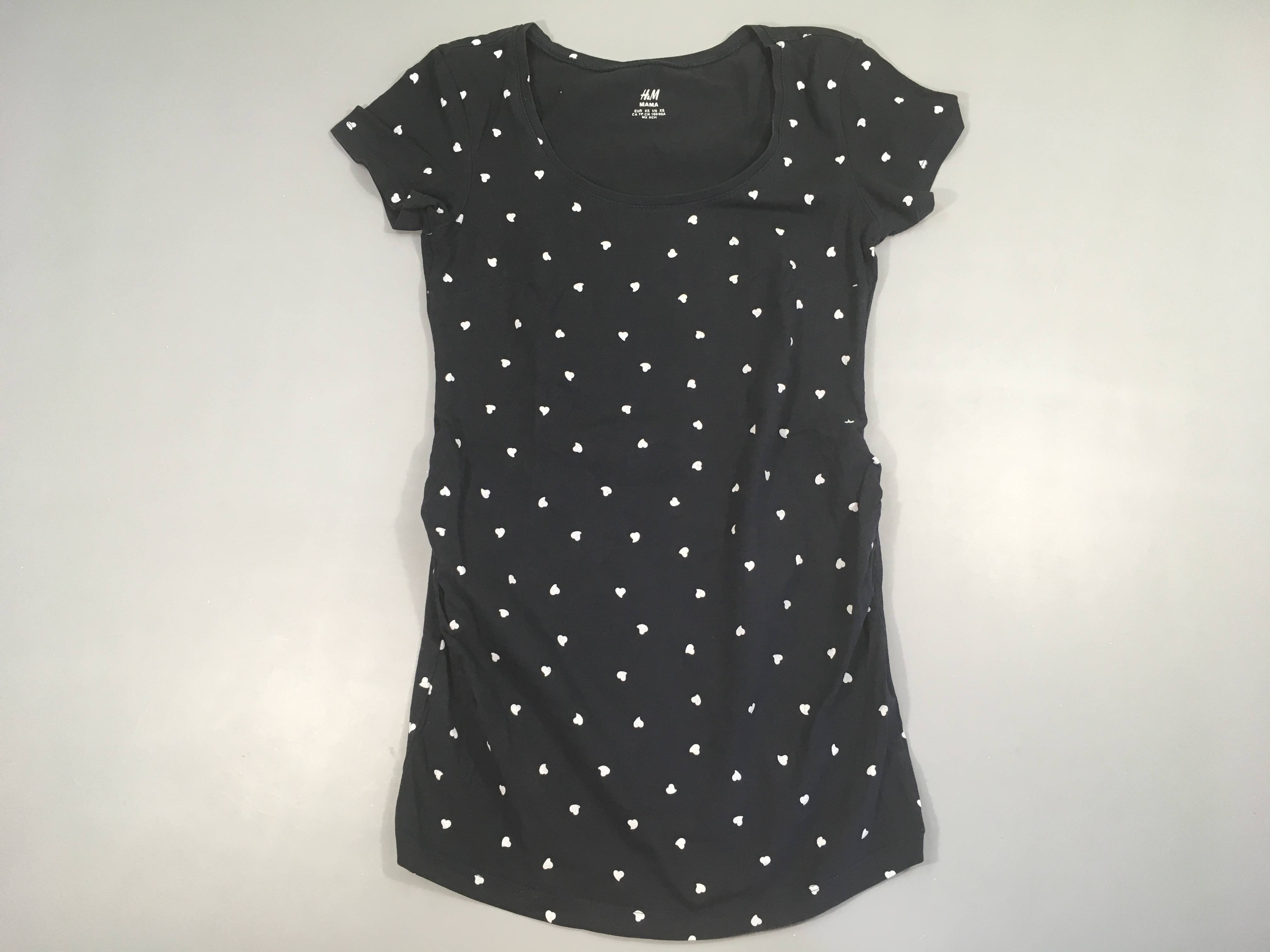 T-shirt m.c bleu foncé coeurs