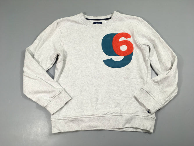 Sweat gris chiné 96 relief, moins cher chez Petit Kiwi