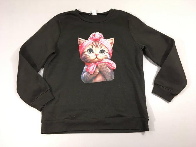 Sweat synthétique noir chat, moins cher chez Petit Kiwi