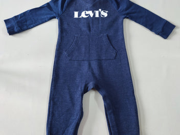 Combinaison m.l coton piqué bleu marine manches jersey 