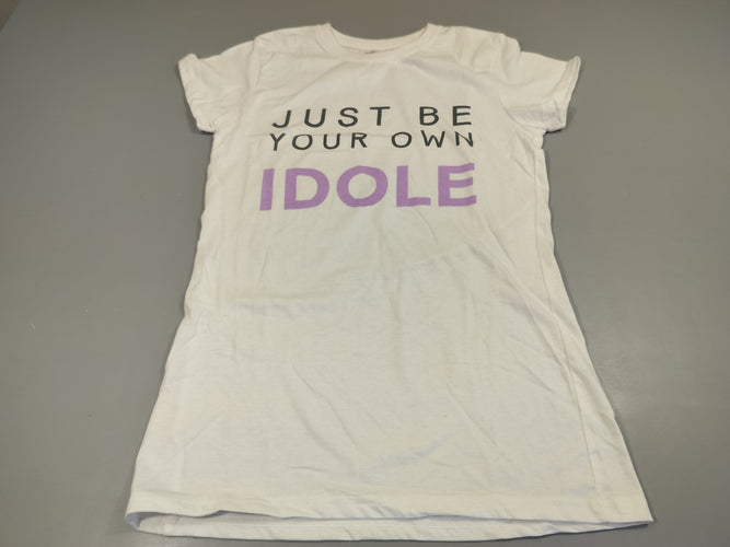 T-shirt m.c long blanc  "Just be your own idole", moins cher chez Petit Kiwi
