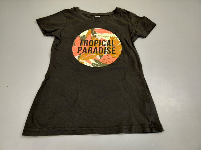 T-shirt m.c  anthracite "Tropical Paradise" 100% coton, moins cher chez Petit Kiwi