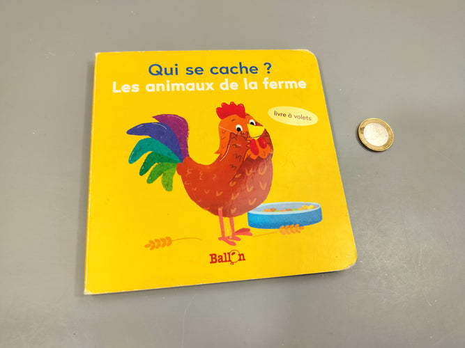 Qui se cache? Les animaux de la ferme ( livre à volets), moins cher chez Petit Kiwi