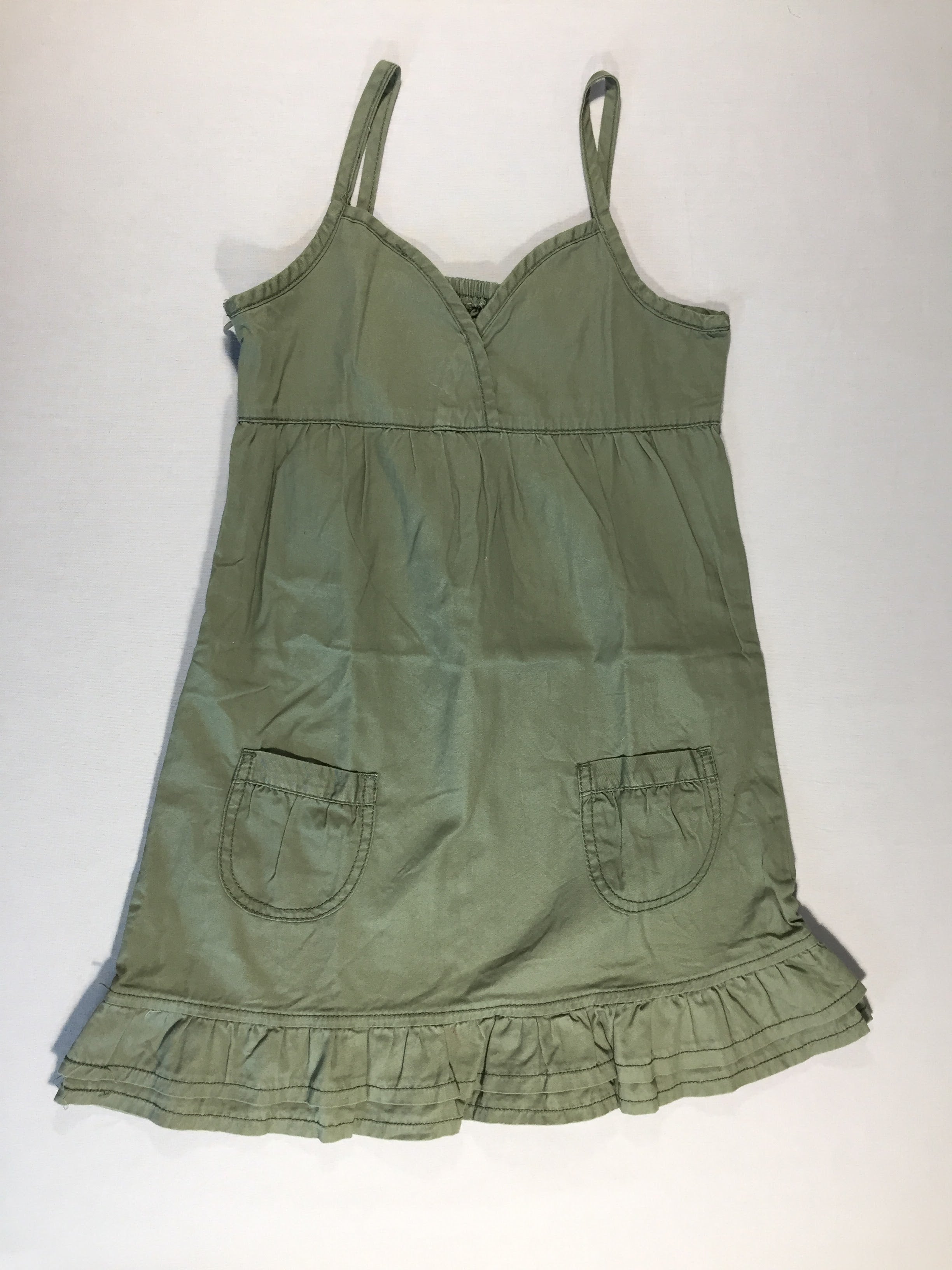 Robe fines bretelles kaki